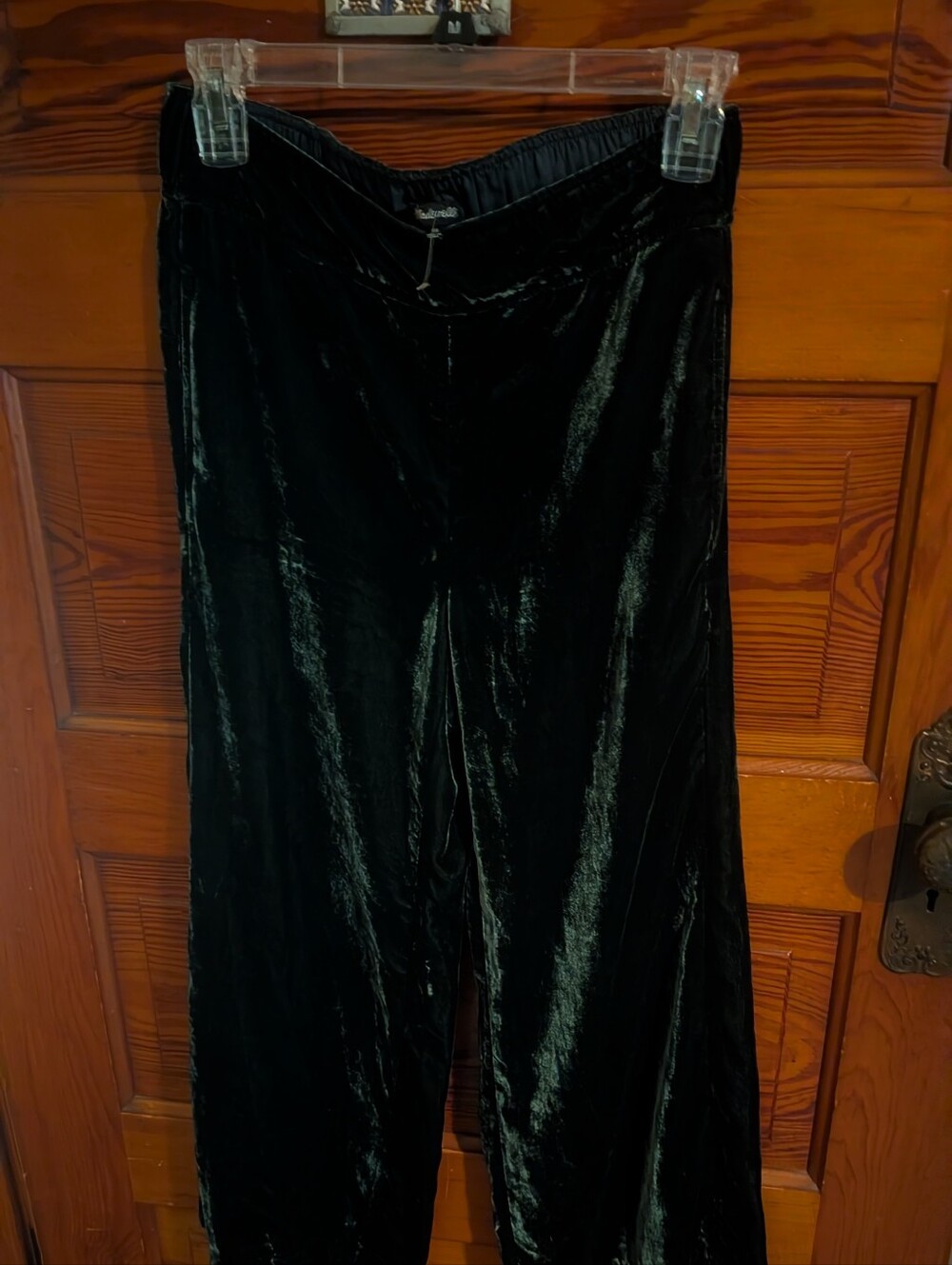 Madewell Green Velvet Wide Leg Pants. XS
